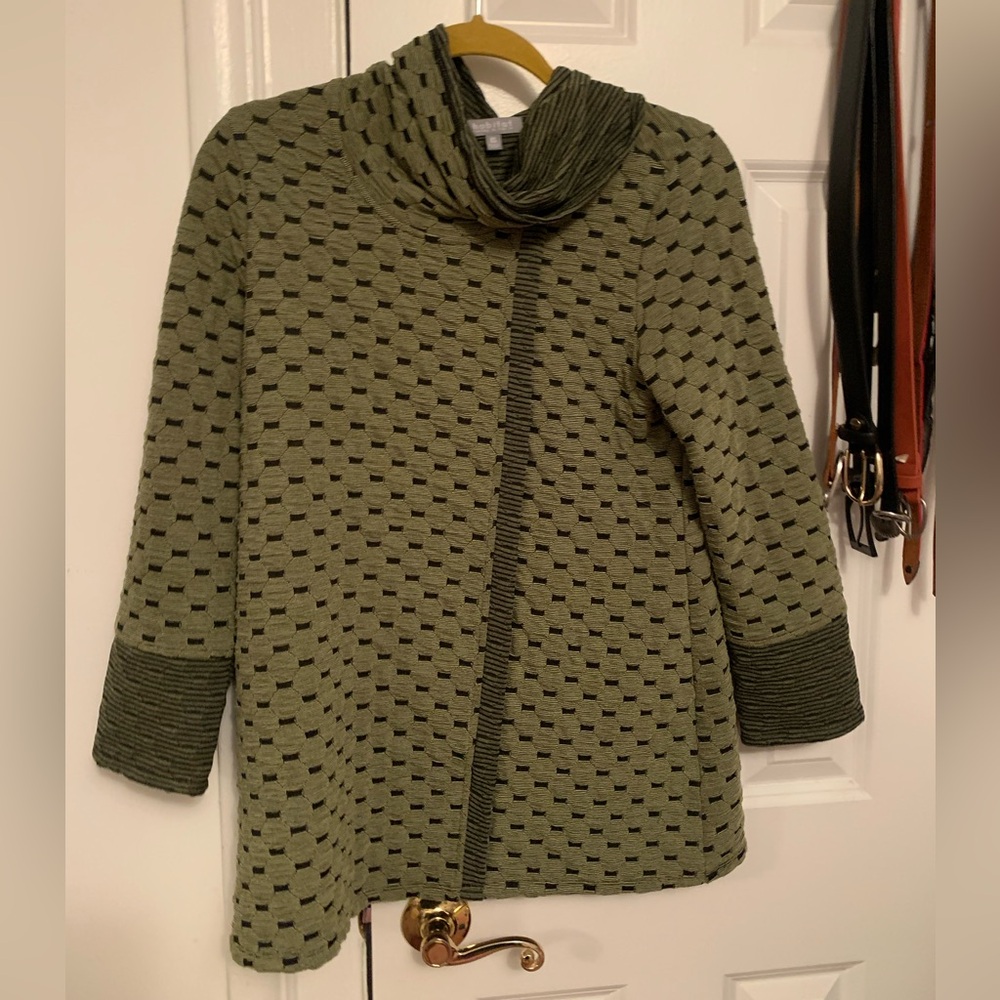 Habitat Green Patterned Cowl Neck Sweater size XS